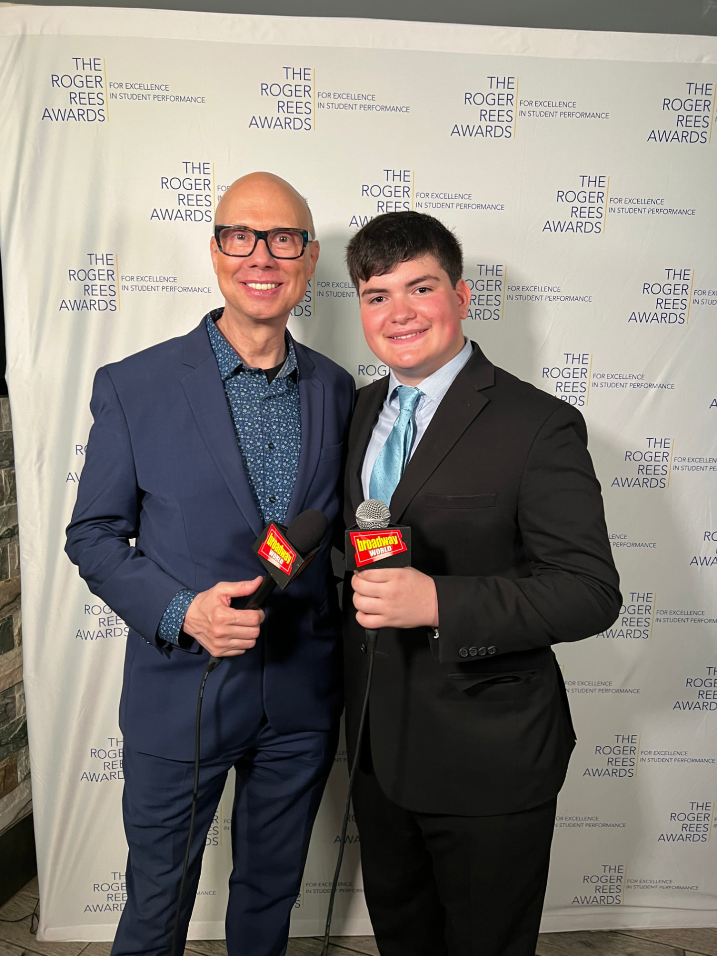 Gabriel Jaffe on the Roger Rees Awards red carpet with BroadwayWorld’s Richard Ridge