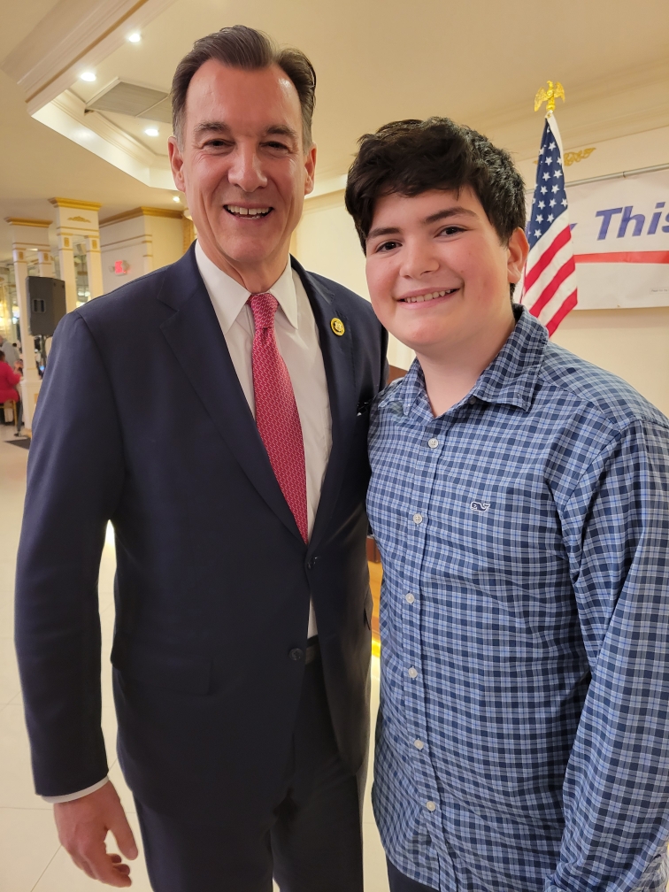 Gabriel Jaffe with Tom Suozzi at a campaign event
