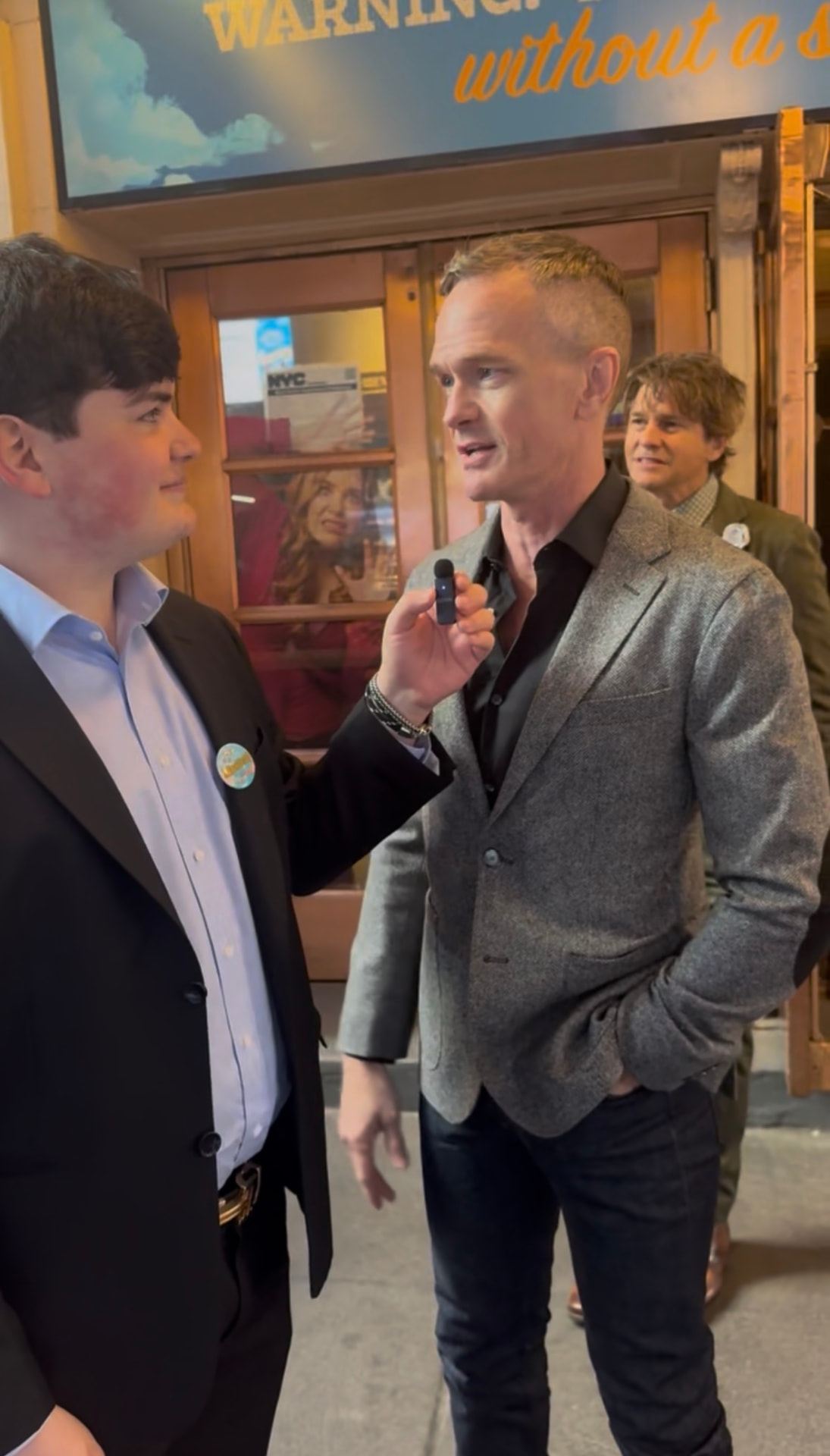 Gabriel Jaffe interviewing Neil Patrick Harris on the red carpet